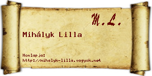 Mihályk Lilla névjegykártya